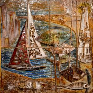 Paneel mit Meereslandschaft